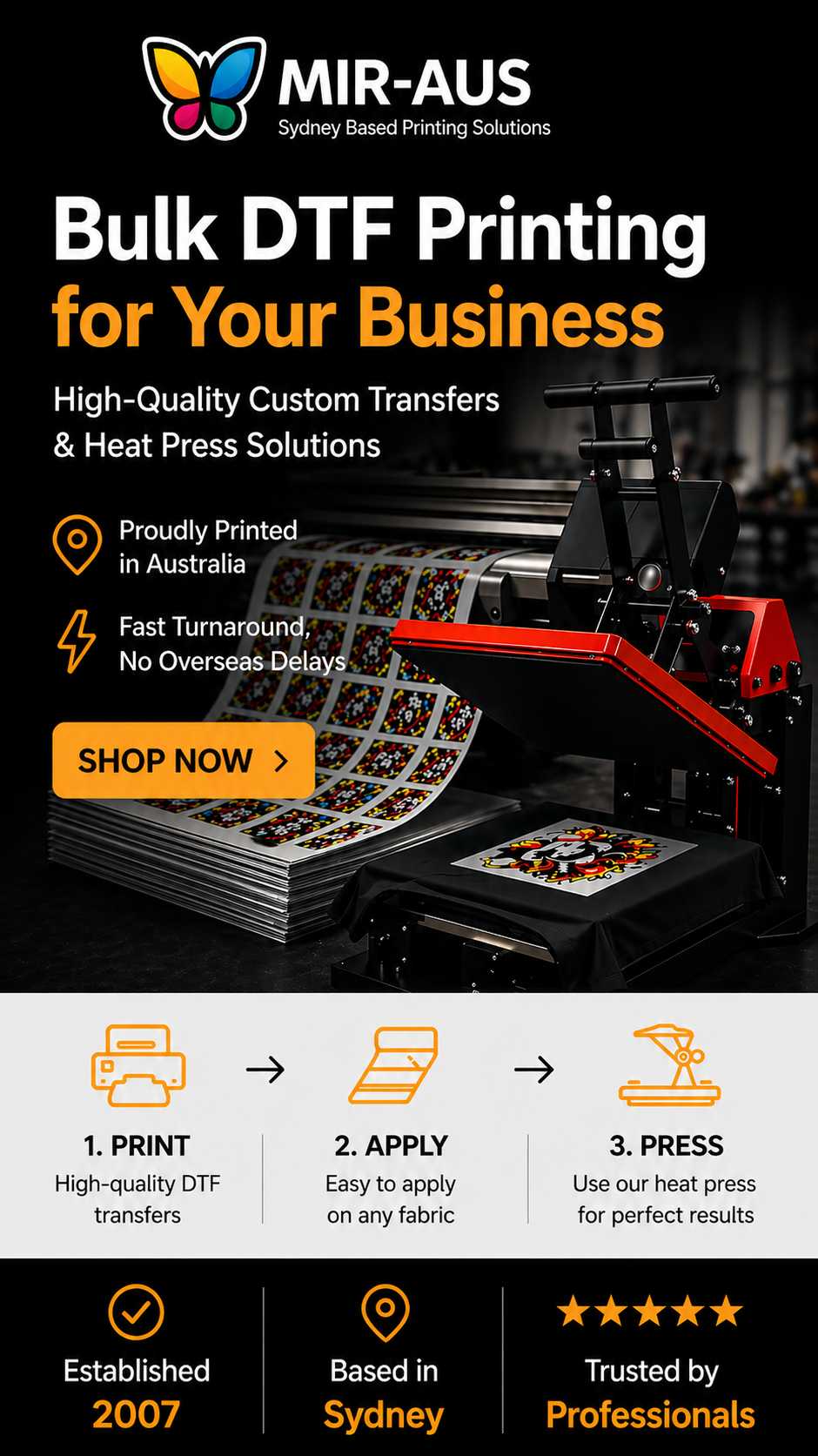 DTF custom printing DTF printing transfers Australia — MIR-AUS